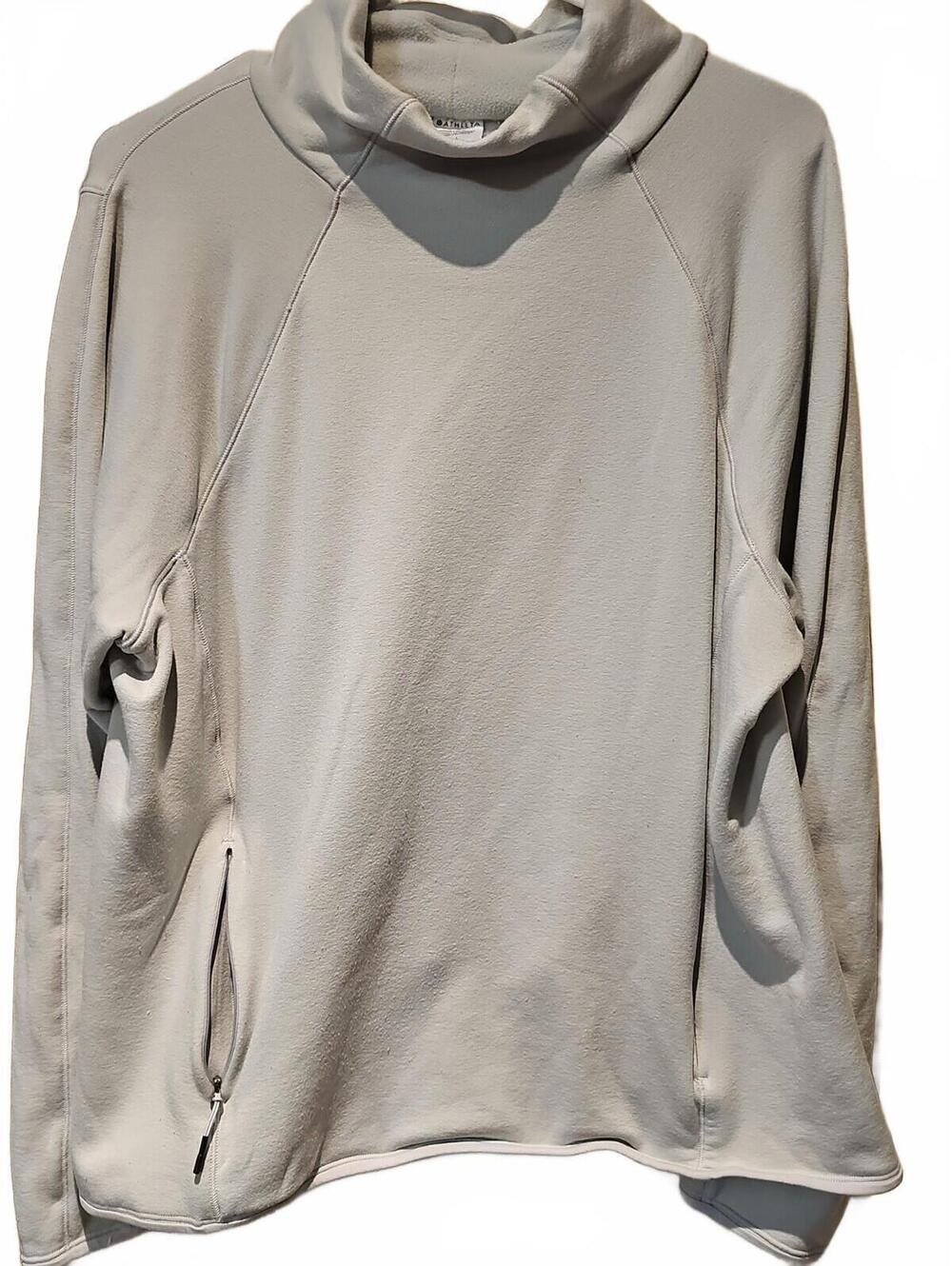 ATHLETA Altitude Edge Fleece Lined Funnel Neck Size L Gray Front Zip Pockets